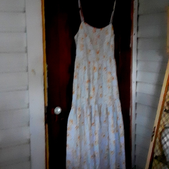 Christian Lacroix Dresses & Skirts - Christian Lacroix sz large floral multi tiered maxi dress linen and rayon blend